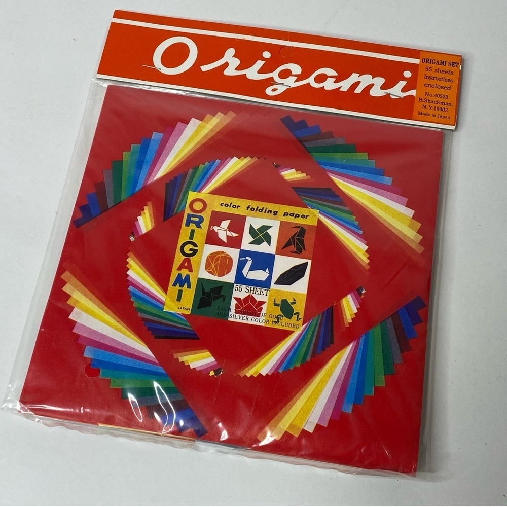 Vintage Otagiri Origami Paper 55 Sheets w Instructions Made in Japan Craft Kit